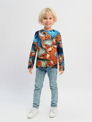 Детский лонгслив / Fractal illusion