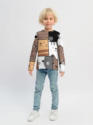 Детский лонгслив / КОТЕЙКИ | ПАТТЕРН