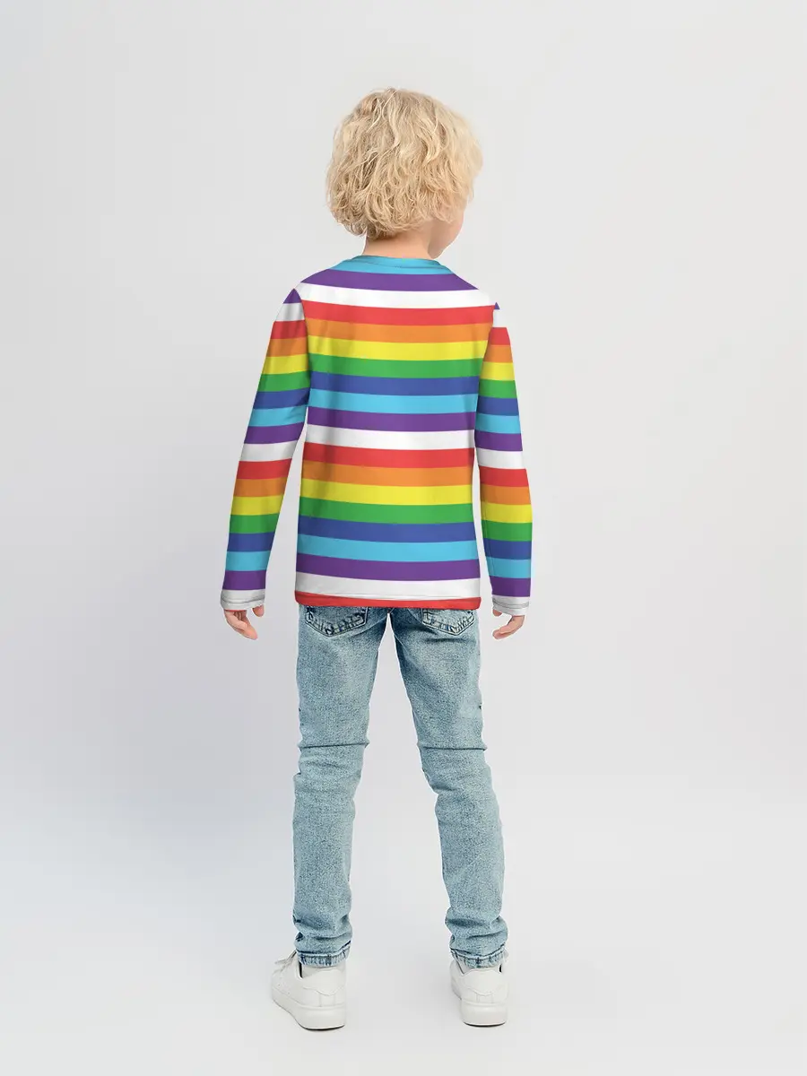 Детский лонгслив / Радужные полосы