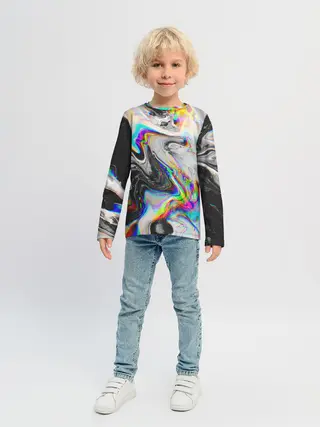 Детский лонгслив / DIGITAL ABSTRACT GLITCH | ГЛИТЧ