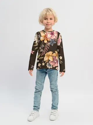 Детский лонгслив / цветы