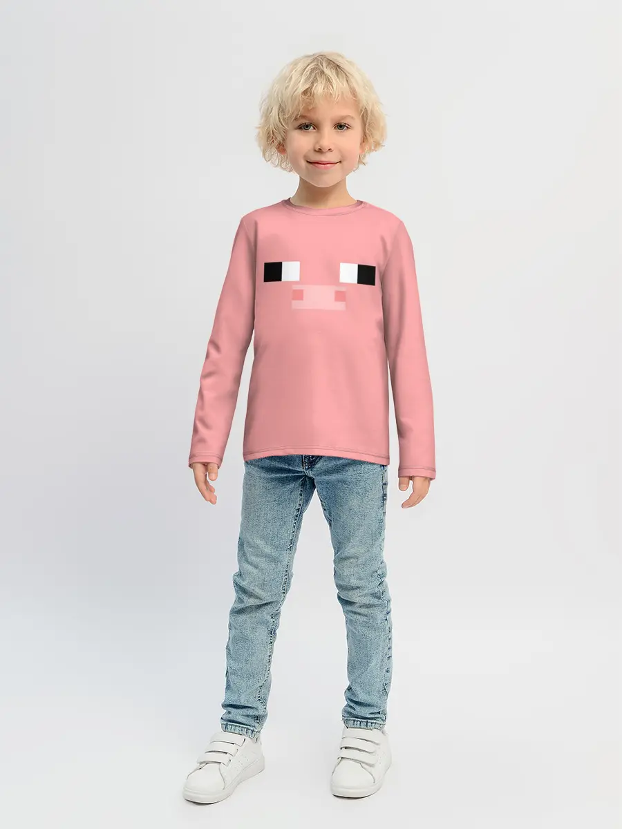 Детский лонгслив / Minecraft Pig
