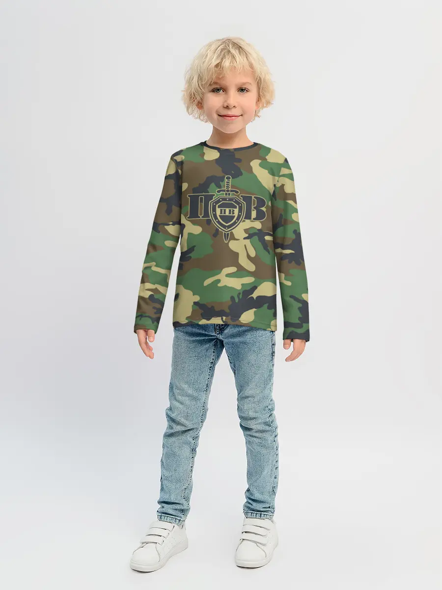 Детский лонгслив / Пограничные Войска камуфляж