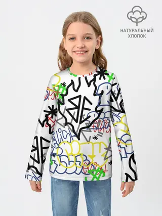 Детский лонгслив / BILLIE EILISH GRAFFITI