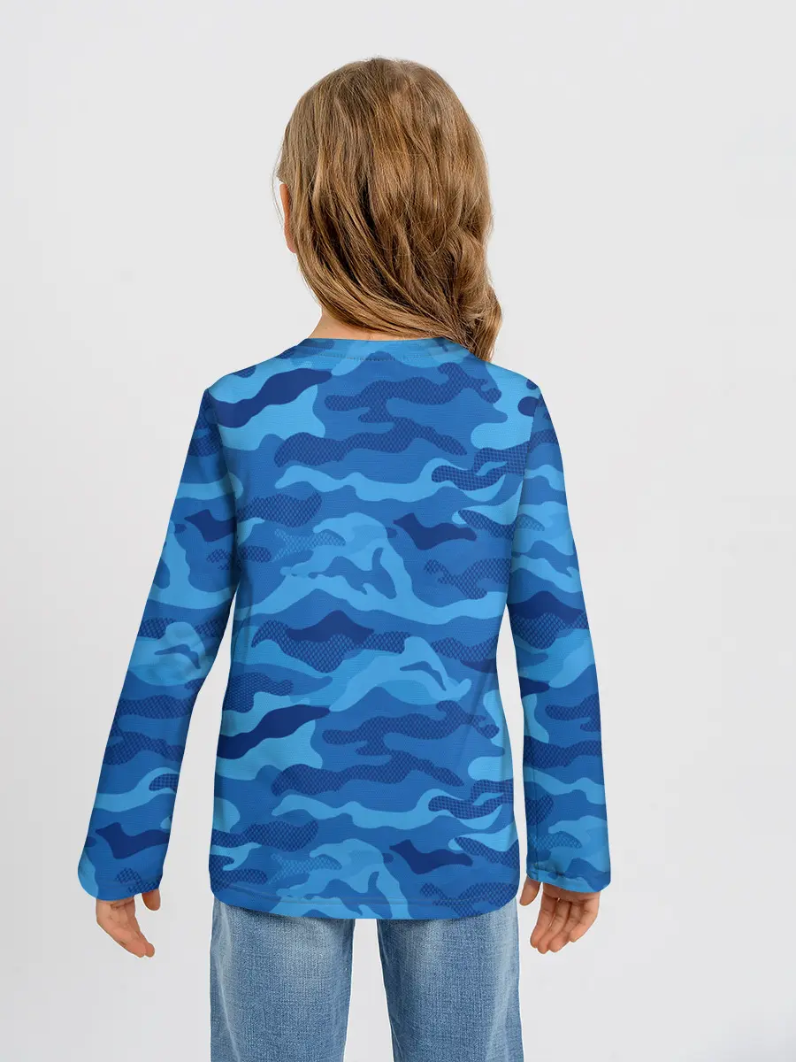Детский лонгслив / СИНИЙ КАМУФЛЯЖ