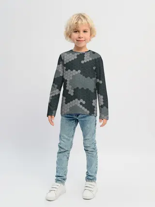 Детский лонгслив / КАМУФЛЯЖ СОТЫ