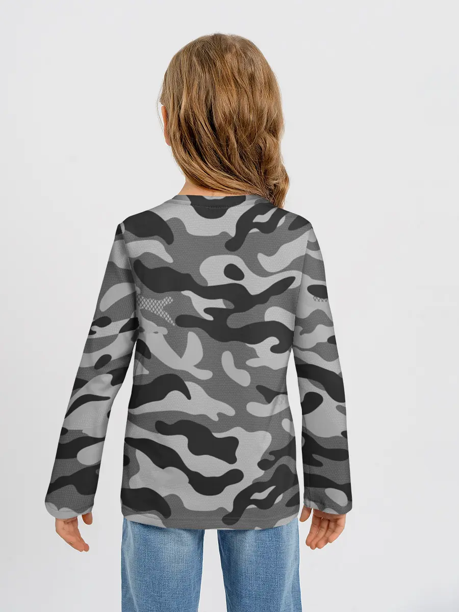 Детский лонгслив / КАМУФЛЯЖ GRAY