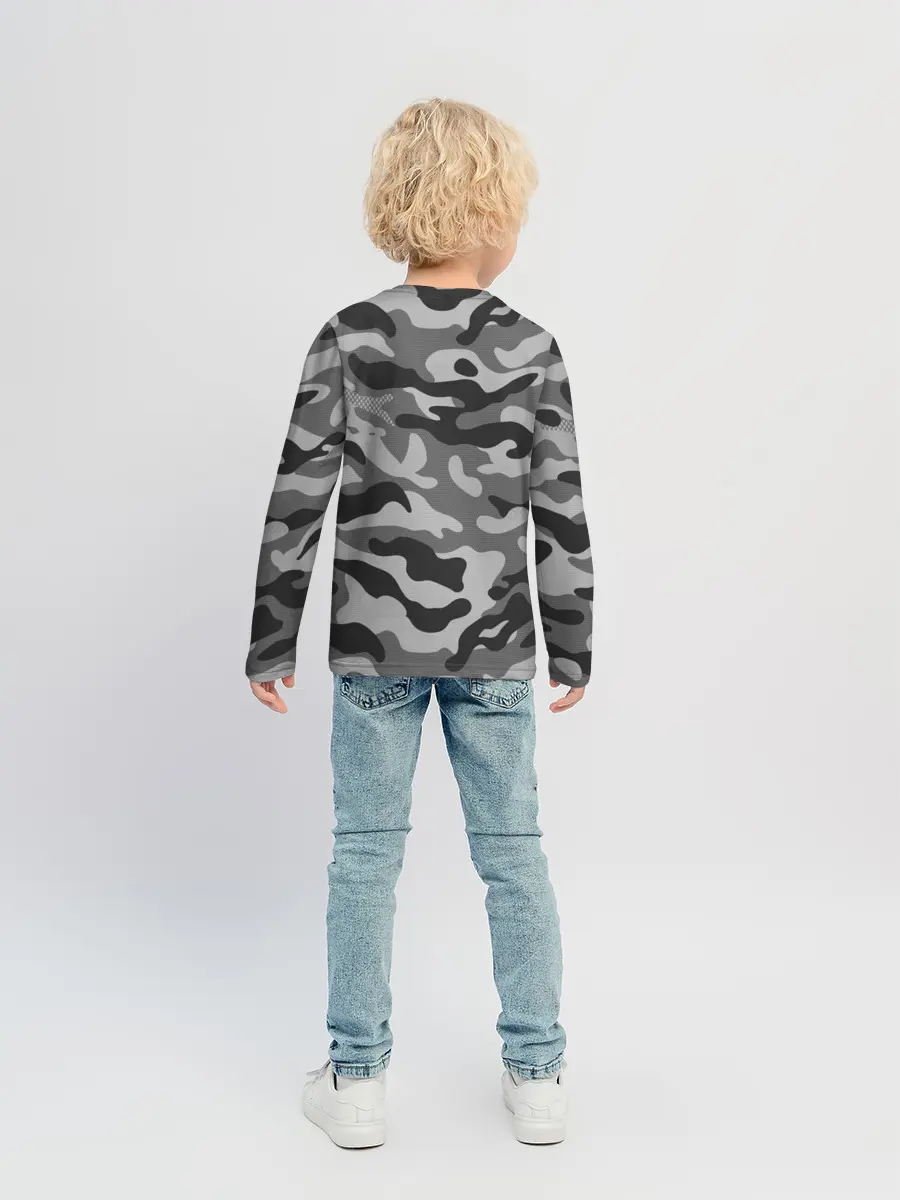 Детский лонгслив / КАМУФЛЯЖ GRAY