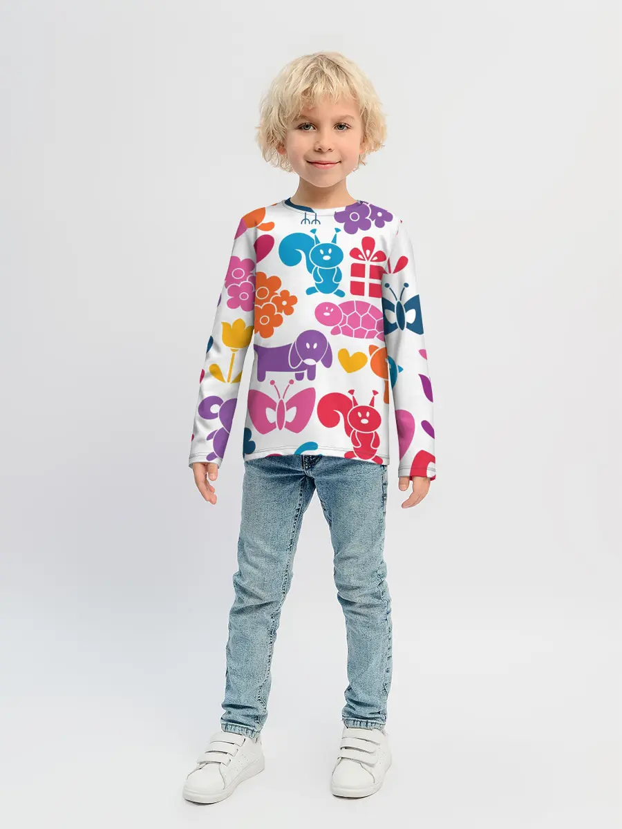 Детский лонгслив / Звери, детская