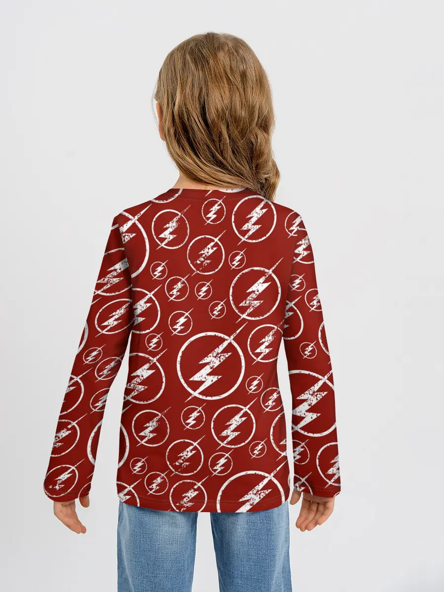 Детский лонгслив / The Flash Logo Pattern