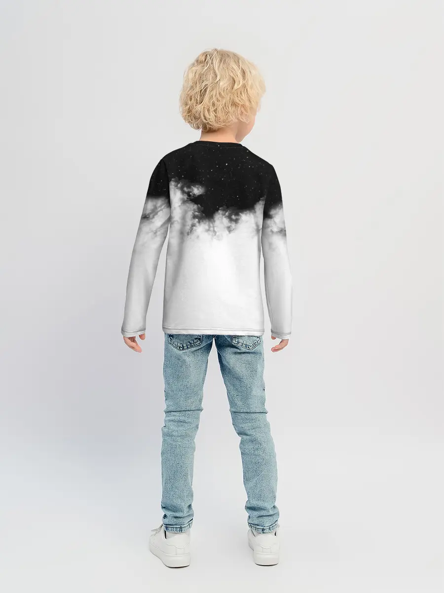 Детский лонгслив / Galaxy wolf