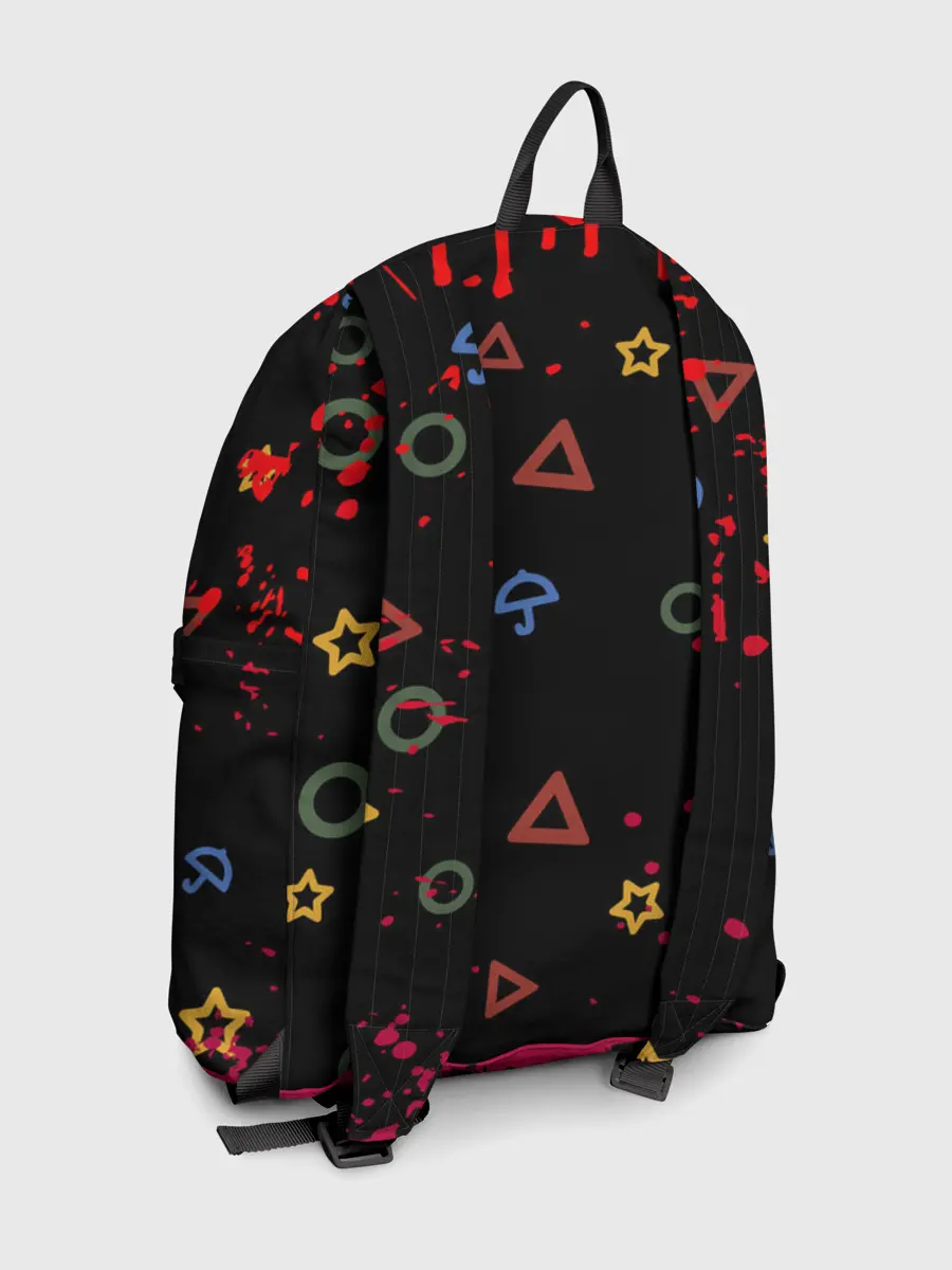 Рюкзак джинсовый / Игра в кальмара: Паттерн фигурок.