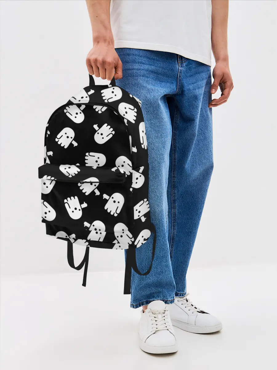 Рюкзак джинсовый / ПРИВИДЕНИЯ УЗОР / HALLOWEEN