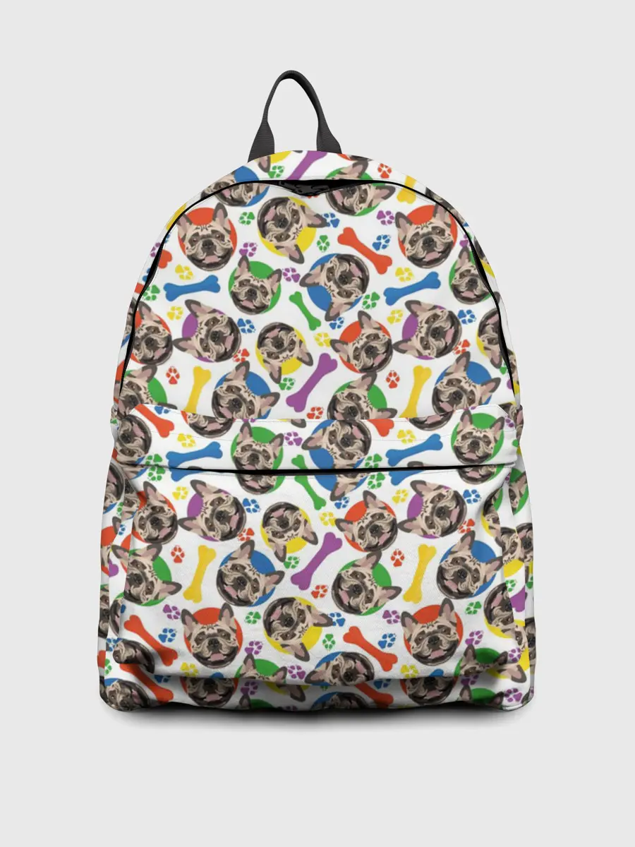 Рюкзак джинсовый / Французский Бульдог