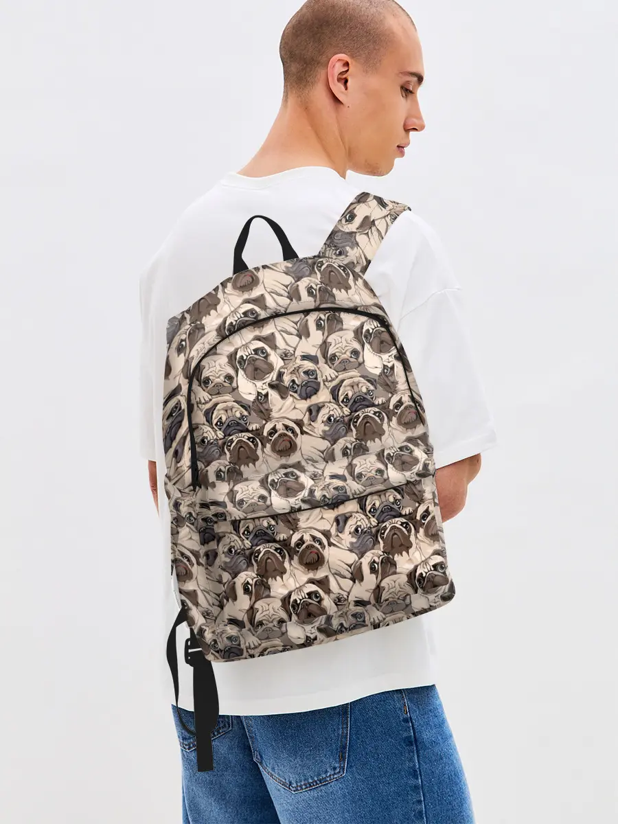 Рюкзак джинсовый / Мопсы