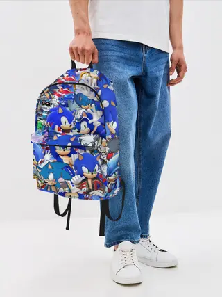 Рюкзак джинсовый / SONIC СИНИЙ ЁЖ СОНИК