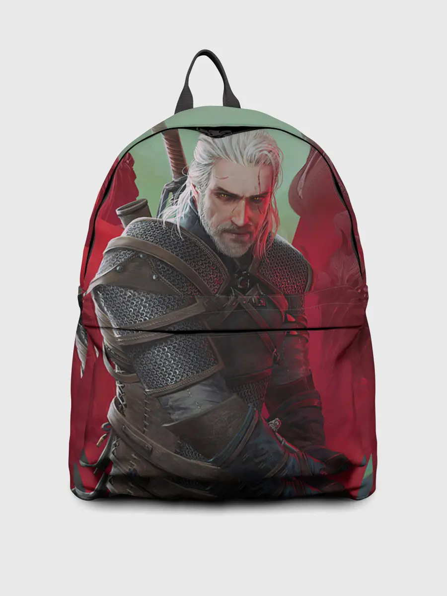Рюкзак джинсовый / ВЕДЬМАК | THE WITCHER | ГЕРАЛЬТ С МЕЧОМ