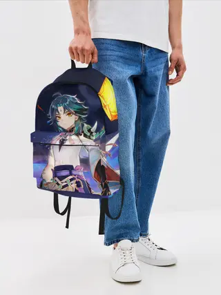 Рюкзак джинсовый / Сяо, Genshin Impact