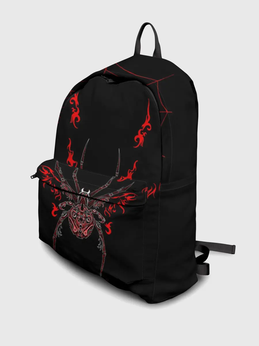 Рюкзак джинсовый / Красно белый паук