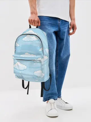 Рюкзак джинсовый / Зимние облака