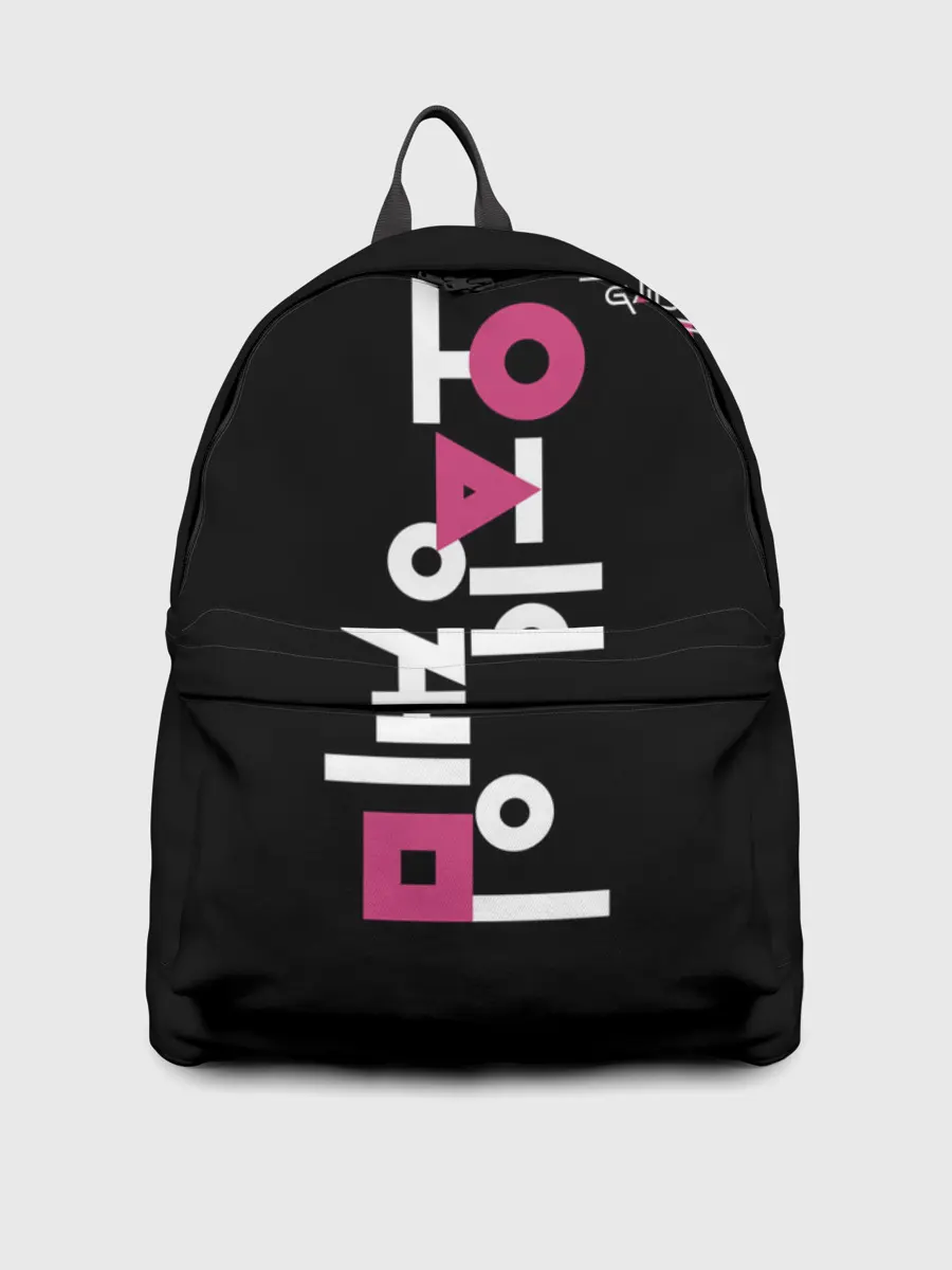 Рюкзак джинсовый / Игра в кальмара: логотип