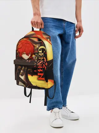 Рюкзак джинсовый / Геншин импакт: Дилюк