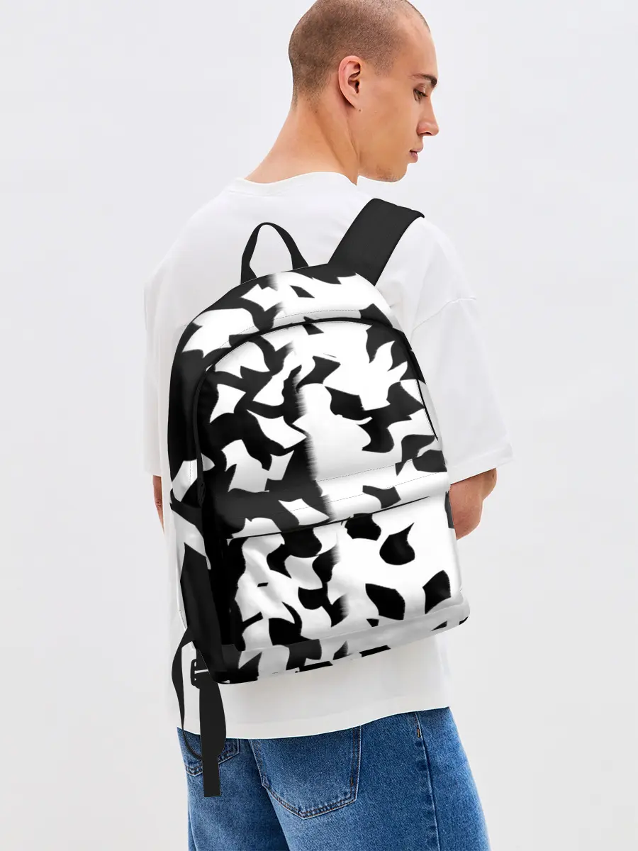 Рюкзак джинсовый / черно-белый камуфляж