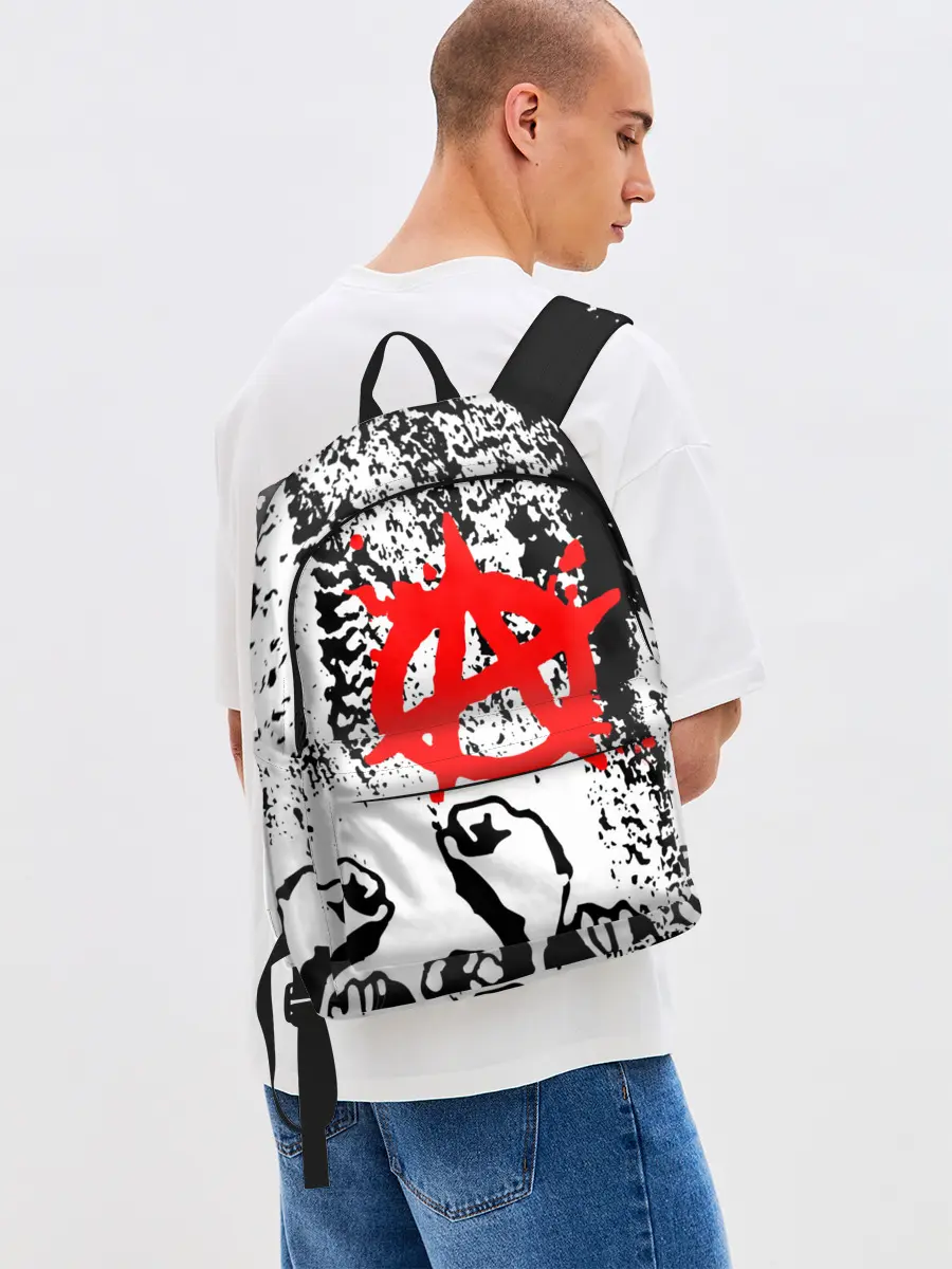 Рюкзак джинсовый / АНАРХИЯ / РЕВОЛЮЦИЯ,