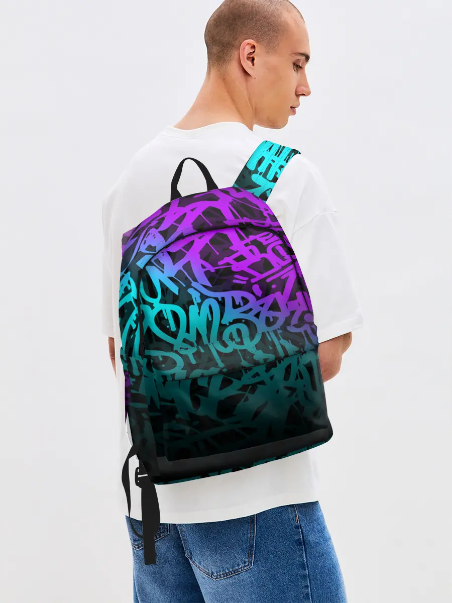 Рюкзак джинсовый / НЕОНОВОЕ ГРАФФИТИ / NEON