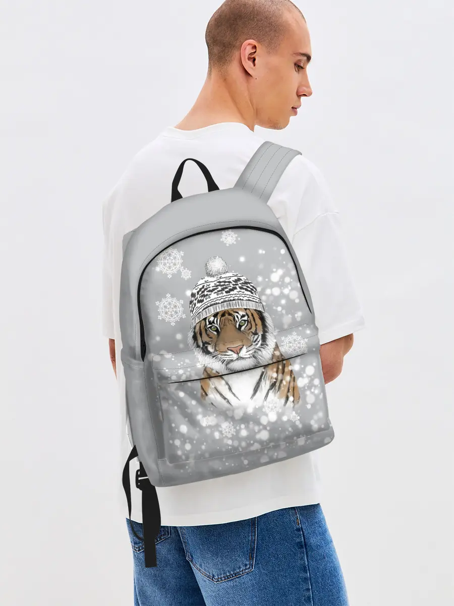 Рюкзак джинсовый / Снежный тигр