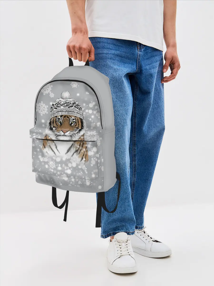 Рюкзак джинсовый / Снежный тигр