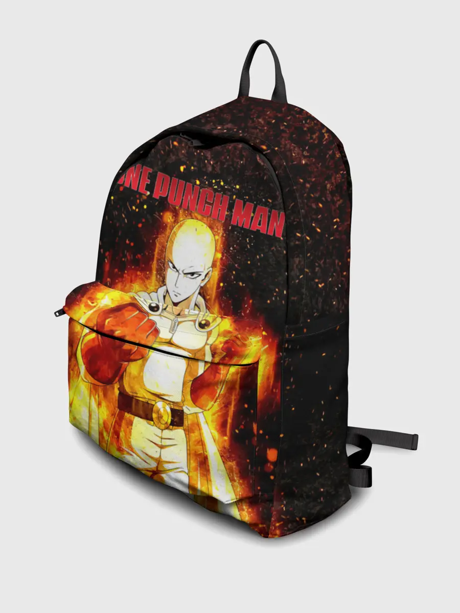 Рюкзак джинсовый / Сайтама в огне | One Punch-Man