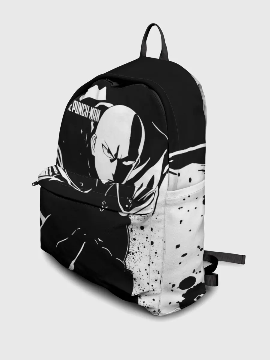 Рюкзак джинсовый / Черно-белый Сайтама One Punch-Man