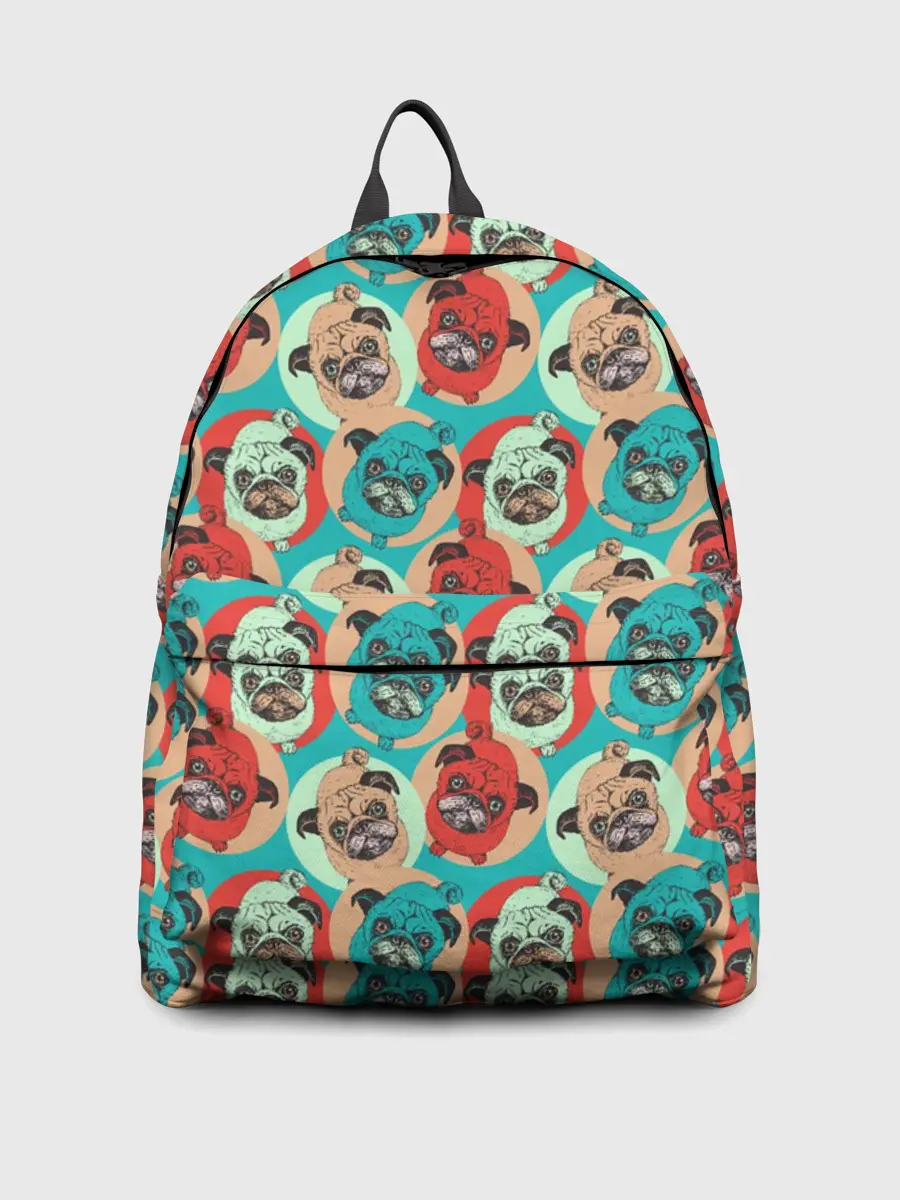 Рюкзак джинсовый / Прикольные Мопсы