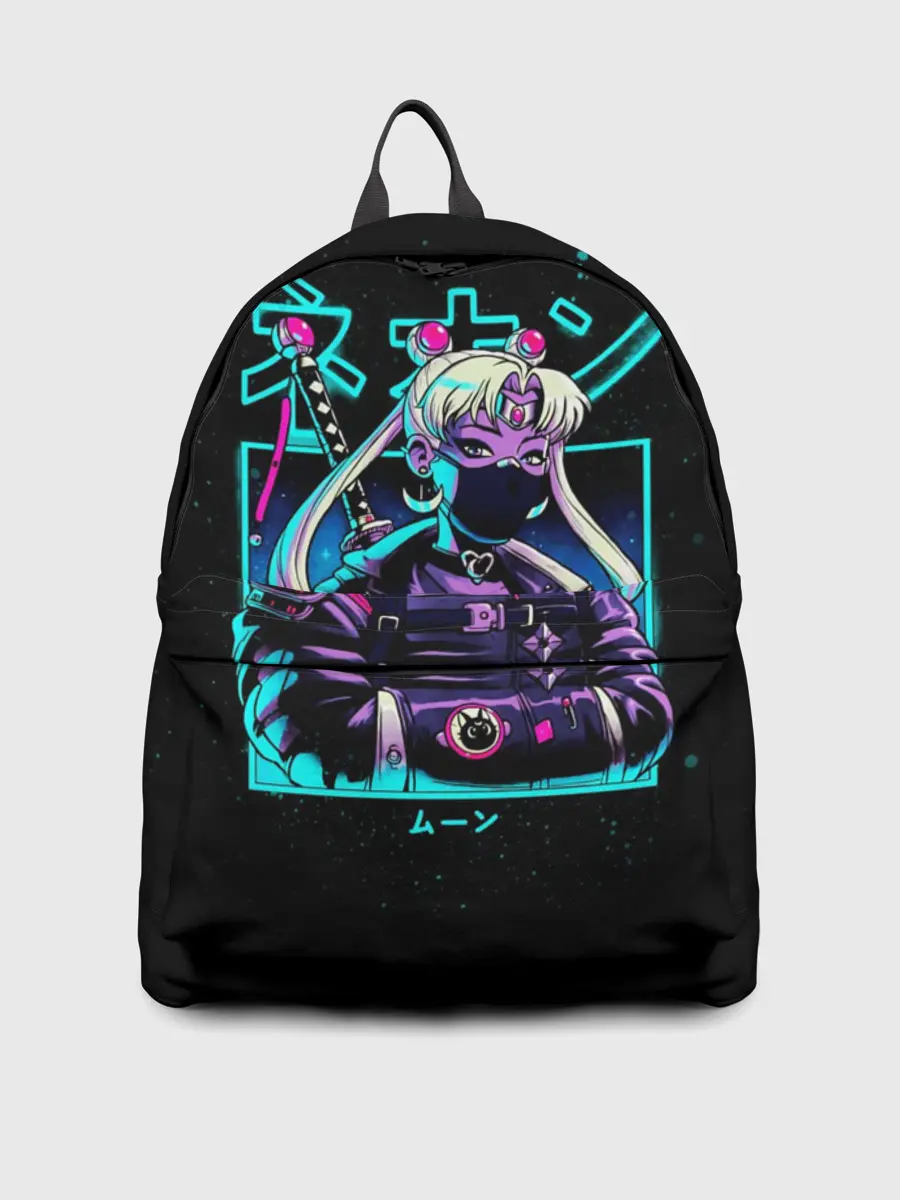 Рюкзак джинсовый / Сейлор Мун неон