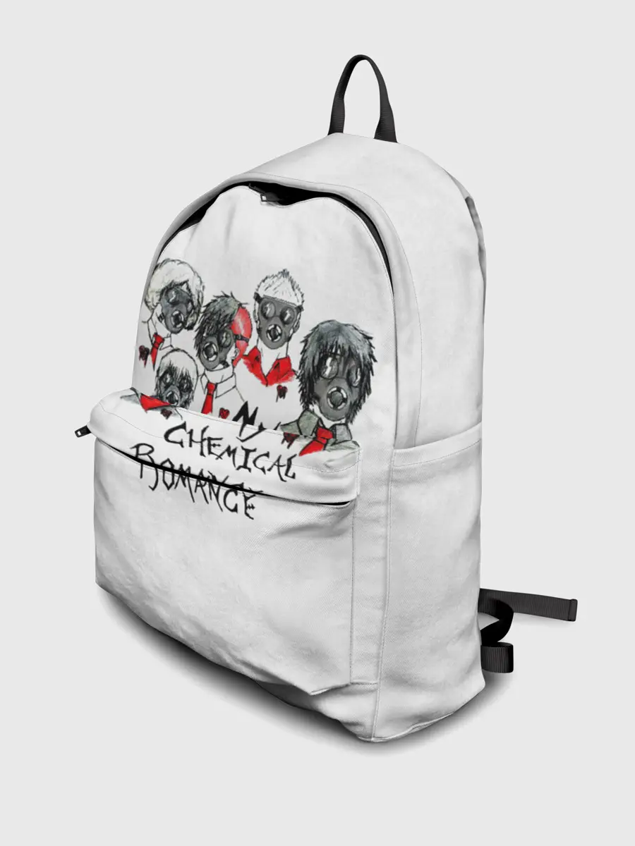 Рюкзак джинсовый / Группа My Chemical Romance в противогазах