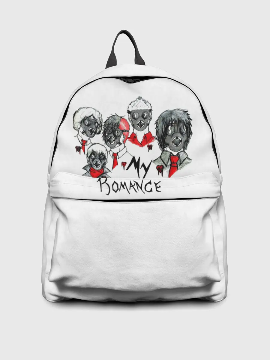 Рюкзак джинсовый / Группа My Chemical Romance в противогазах