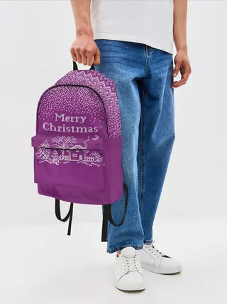 Рюкзак джинсовый / Новогодний дом.