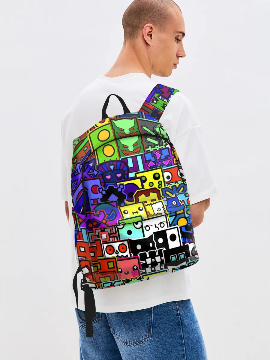 Рюкзак джинсовый / GEOMETRY DASH ВСЕ СКИНЫ