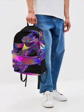 Рюкзак джинсовый / Голографический ураган