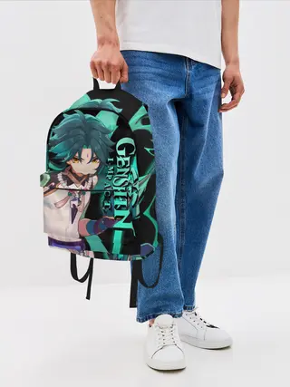 Рюкзак джинсовый / Геншин импакт: Сяо