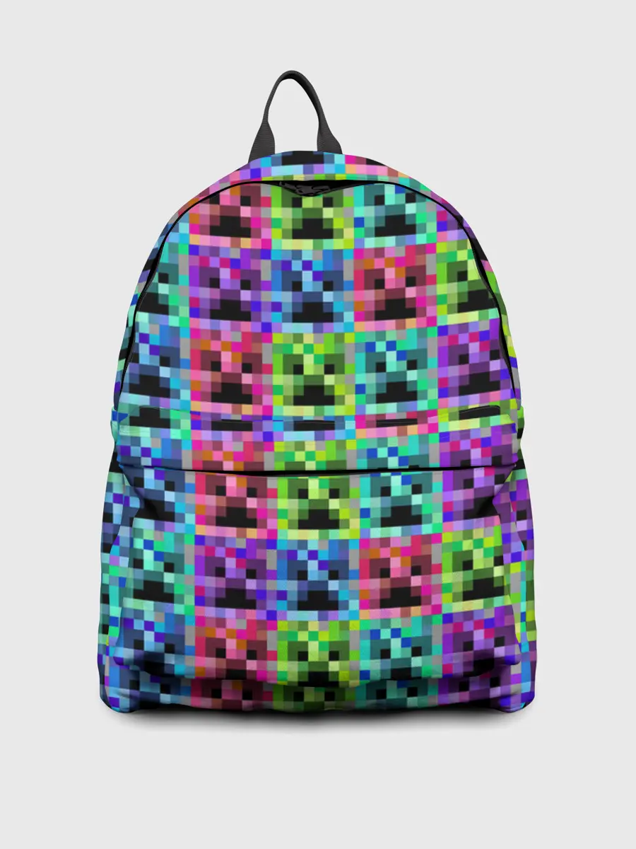 Рюкзак джинсовый / МАЙНКРАФТ / MINECRAFT ЦВЕТНЫЕ КРИПЕРЫ