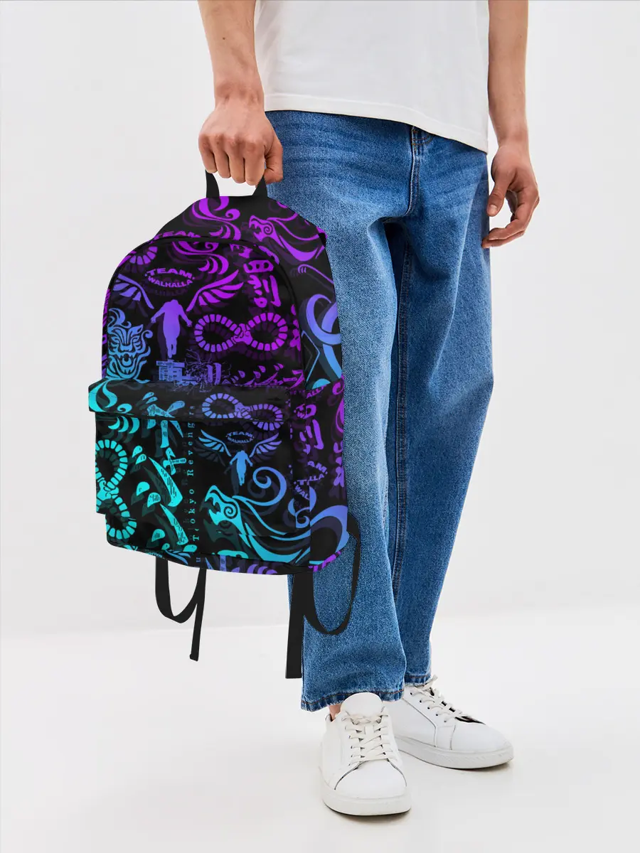 Рюкзак джинсовый / ТАТУ ТОКЙСКИЕ МСТИТЕЛИ НЕОН |