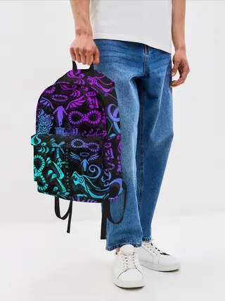 Рюкзак джинсовый / ТАТУ ТОКЙСКИЕ МСТИТЕЛИ НЕОН |