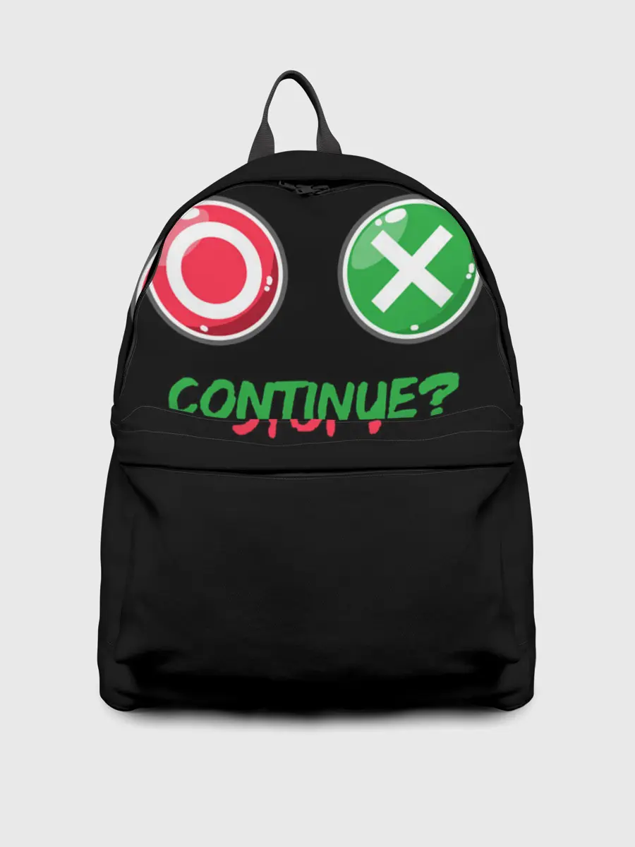 Рюкзак джинсовый / Игра в кальмара: кнопки выбора