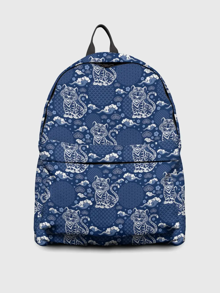 Рюкзак джинсовый / Тигры паттерн