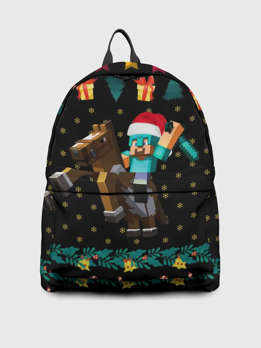 Рюкзак джинсовый / Новогодний Майнкрафт, Minecraft