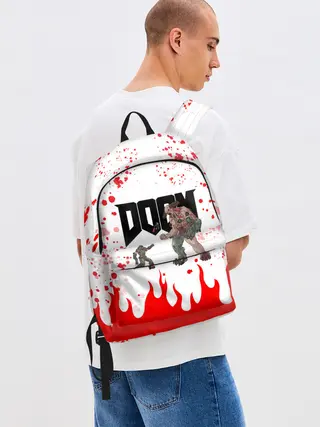 Рюкзак джинсовый / Doomguy vs Cyberdemon