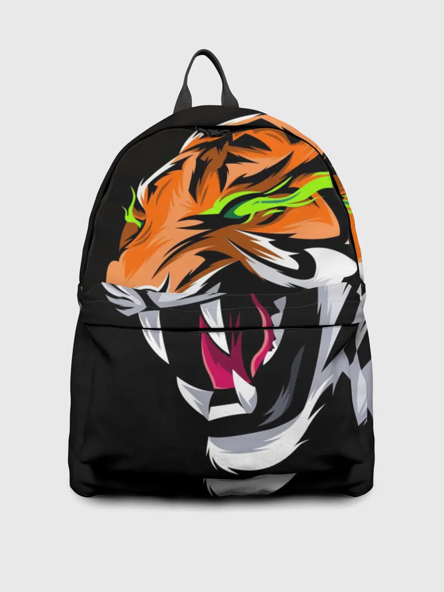 Рюкзак джинсовый / Тигр, с зелеными глазами