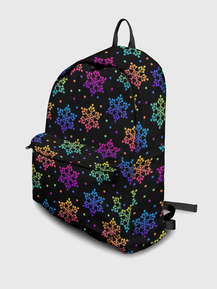 Рюкзак джинсовый / Неоновые снежинки / Neon snowflakes